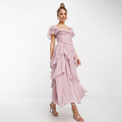 Robe longue à volants 🌸