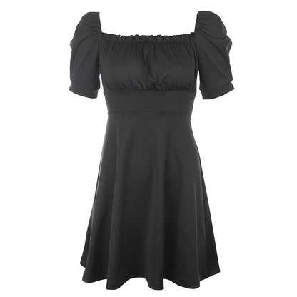 Robe femme à manches courtes bulle avec bretelles dos élégantes - Style tendance