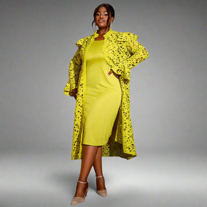 Manteau en dentelle, demi-col roulé, cardigan, sous-vêtement, robe
