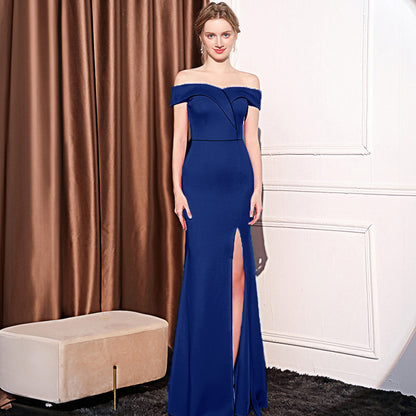 Robe Longue Sirène Off-Shoulder – Élégance & Raffinement pour Soirée ✨