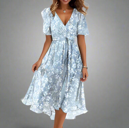 Robe d’Été en Chiffon Imprimé – Élégance Légère & Style Féminin 🌿✨
